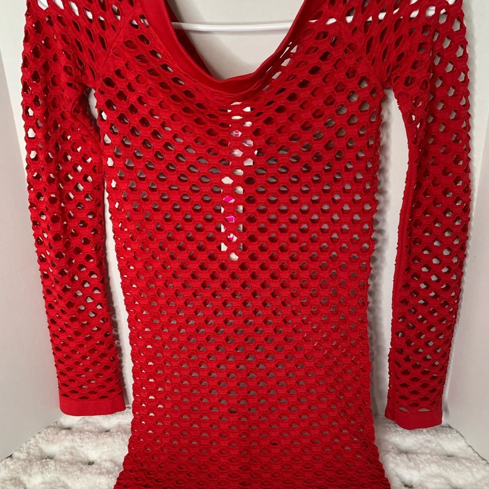 Anita Vibrant Red Mesh Top